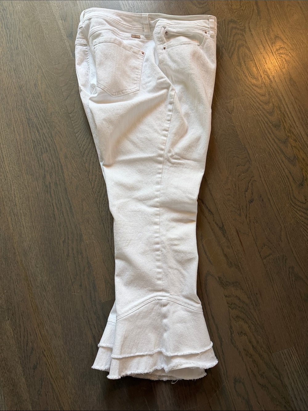 INC White Ruffle Hem Women’s Jeans